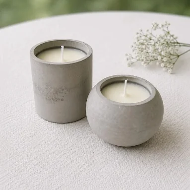 Light of Remembrance concrete candle and tealight holder